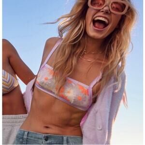 Aerie Sequin Floral Embroidery Bandeau Top NWT Multiple Sizes XL, L, S